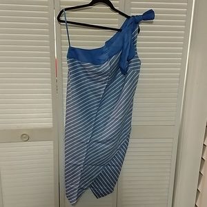 Lane Bryant glamour X, blue one shoulder dress